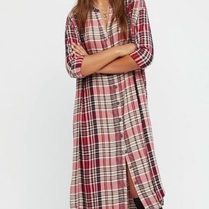 Free people long flannel